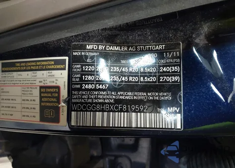 2012 Mercedes-Benz Glk 350 4Matic from USA, damaged, VIN WDCGG8HBXCF819592